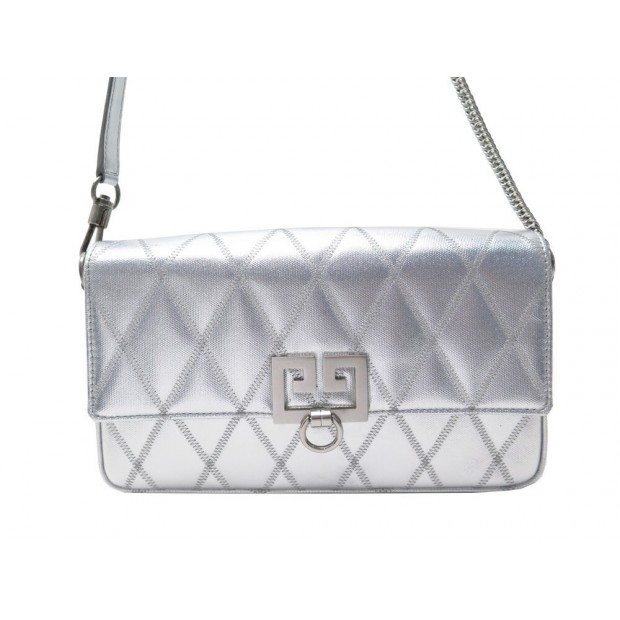 SAC A MAIN GIVENCHY POCKET EN TOILE ARGENTE MATELASSE BANDOULIERE HAND BAG 1590€