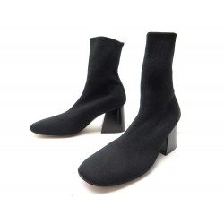 NEUF BOTTINES CELINE CHAUSSETTES 38 EN TISSU NOIR NEW BLACK SOCKS BOOTS 900€