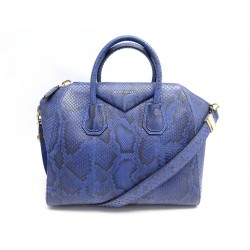 SAC A MAIN GIVENCHY ANTIGONA GM EN CUIR PYTHON BLEU BANDOULIERE HANDBAG 2190€