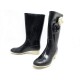 CHAUSSURES CHANEL BOTTES DE PLUIE CAMELIA 39 CAOUTCHOUC NOIR BLACK BOOTS 1000€