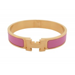 BRACELET HERMES CLIC H PM H700001F 4VPM 21CM EMAIL ROSE CENDRE BANGLE STRAP 615€