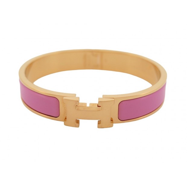 BRACELET HERMES CLIC H PM H700001F 4VPM 21CM EMAIL ROSE CENDRE BANGLE STRAP 615€