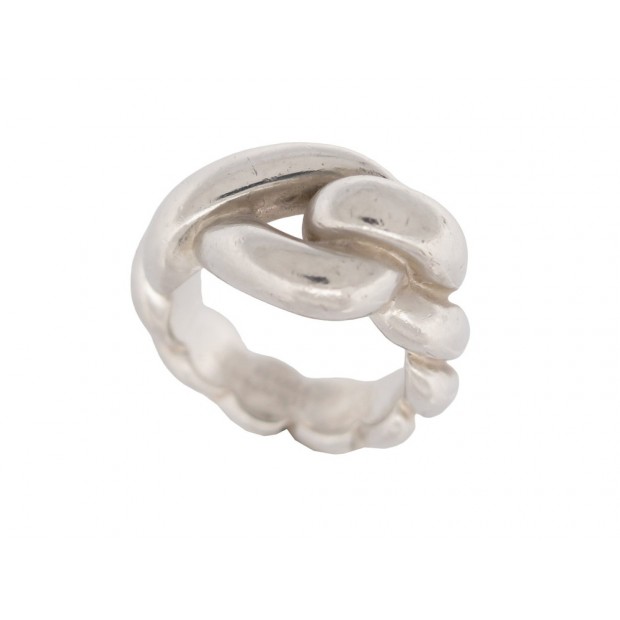 BAGUE HERMES TORSADEE 55 EN ARGENT MASSIF 925 ARGENTE SILVER RING 400€