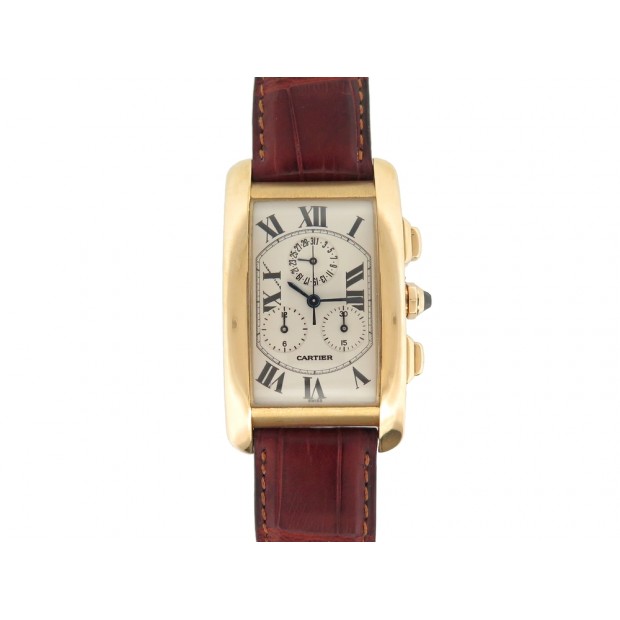 MONTRE CARTIER TANK AMERICAINE 1730 W2601156 OR 18K QUARTZ CHRONOGRAPHE 12600€