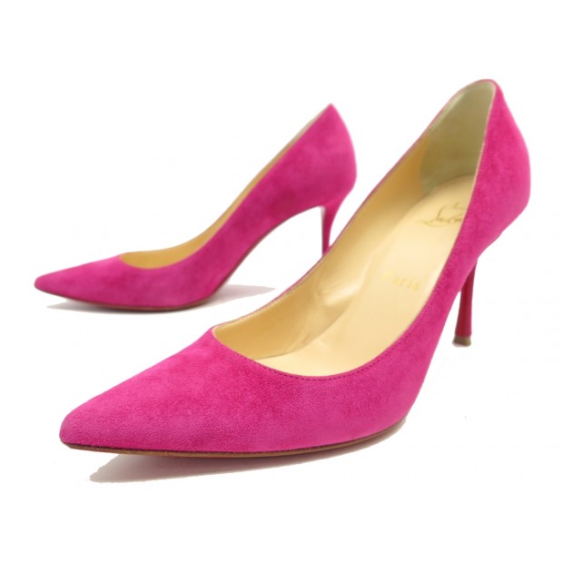 CHAUSSURES CHRISTIAN LOUBOUTIN ESCARPINS DECOLTISH 36.5 EN DAIM ROSE SHOES 695€