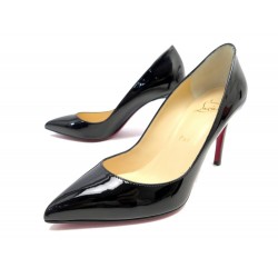 NEUF CHAUSSURES CHRISTIAN LOUBOUTIN PIGALLE 85 CUIR VERNI NOIR 36.5 SHOES 695€