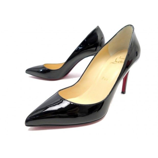 NEUF CHAUSSURES CHRISTIAN LOUBOUTIN PIGALLE 85 CUIR VERNI NOIR 36.5 SHOES 695€