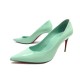 NEUF CHAUSSURES CHRISTIAN LOUBOUTIN SO KATE 35.5 ESCARPINS CUIR VERNI VERT 745€