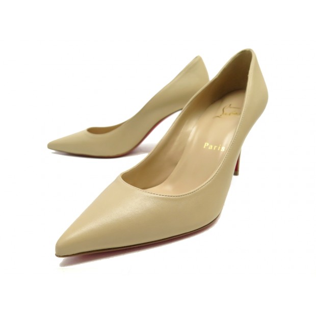 NEUF CHAUSSURES CHRISTIAN LOUBOUTIN KATE 36.5 ESCARPINS BEIGE PUMP SHOES 695€