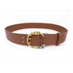 NEUF CEINTURE CHLOE CALLIE SNAKE T 76 S CUIR CAMEL NEW BROWN LEATHER BELT 425€