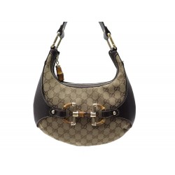 SAC A MAIN GUCCI AMALFI BAMBOO HOBO 154378 TOILE MONOGRAM GG BEIGE HAND BAG 875€