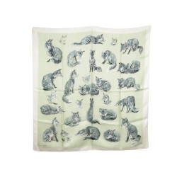 VINTAGE FOULARD HERMES LES RENARDS 1955 DE PORET CARRE EN SOIE SILK SCARF 350€