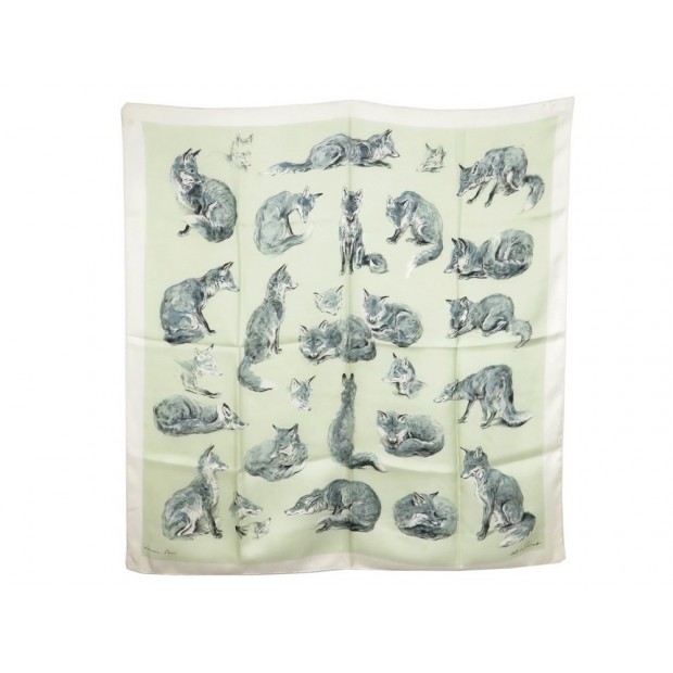 VINTAGE FOULARD HERMES LES RENARDS 1955 DE PORET CARRE EN SOIE SILK SCARF 350€