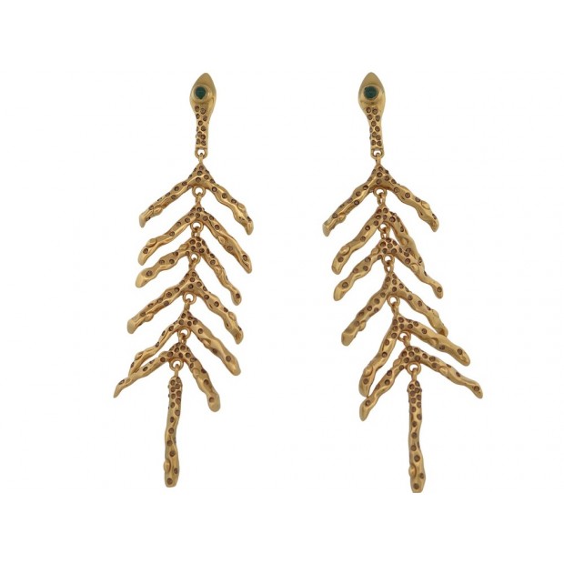 NEUF BOUCLES D'OREILLES CHLOE FLECHES METAL DORE GOLDEN STEEL EARRINGS 450€