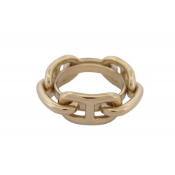 NEUF ANNEAU DE FOULARD HERMES REGATE CHAINE D'ANCRE DORE GOLD SCARF RING 190€