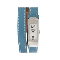 NEUF MONTRE HERMES KELLY II DOUBLE TOUR 42MM KT1.210 QUARTZ ACIER WATCH 2200€