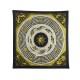 VINTAGE FOULARD HERMES DIES ET HORE CARRE 90 FACONNET SOIE NOIRE SILK SCARF 460€