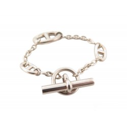 BRACELET HERMES H104567B 00SH CHAINE D'ANCRE FARANDOLE 14.5 CM EN ARGENT MASSIF