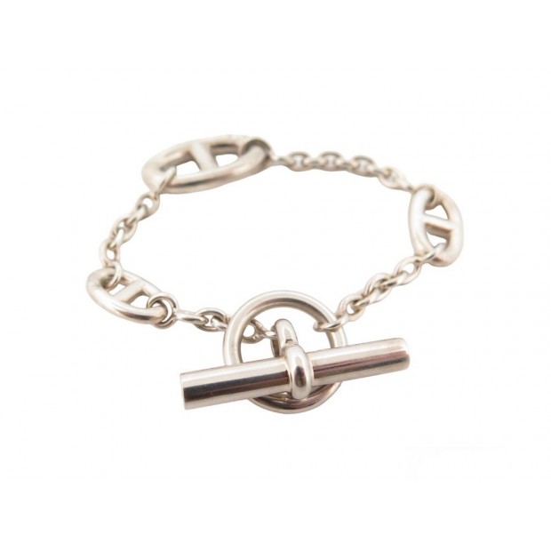 BRACELET HERMES H104567B 00SH CHAINE D'ANCRE FARANDOLE 14.5 CM EN ARGENT MASSIF