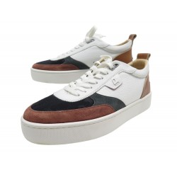 NEUF CHAUSSURES CHRISTIAN LOUBOUTIN HAPPYRUI 43 SNEAKERS CUIR NEW SHOES 850€