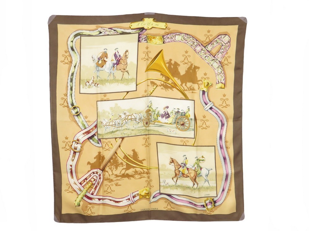Foulard Hermes A Cor Et A Cri 1960 Hallo Carre
