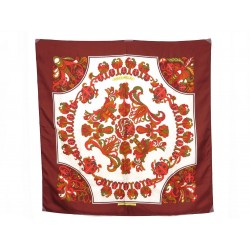 FOULARD HERMES COCCINELLES 1976 KARIN SWILDENS CARRE EN SOIE ROUGE SCARF 350€