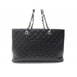 SAC A MAIN CHANEL CABAS SHOPPING LOGO CC GM EN CUIR CAVIAR NOIR HAND BAG 5800€