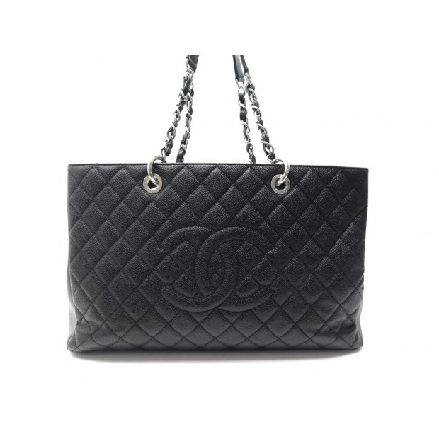 SAC A MAIN CHANEL CABAS SHOPPING LOGO CC GM EN CUIR CAVIAR NOIR HAND BAG 5800€