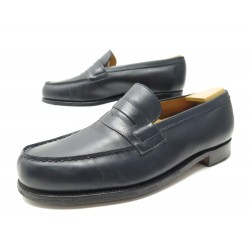 CHAUSSURES JM WESTON 180 MOCASSINS 8E 42 42.5 CUIR BLEU EMBAUCHOIRS LOAFERS 850€