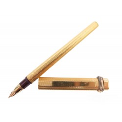 VINTAGE STYLO PLUME MUST DE CARTIER TRINITY 3 ORS EN OR PLAQUE FOUNTAIN PEN 700€