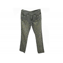 JEAN CHANEL PANTALON DELAVE DETAILS DECHIRES M 38 COTON GRIS COTTON PANTS 1900€