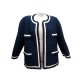 VESTE CHANEL CARDIGAN A FRANGES TWEED BLEU MARINE XL 44 NAVY BLEU JACKET 6500€