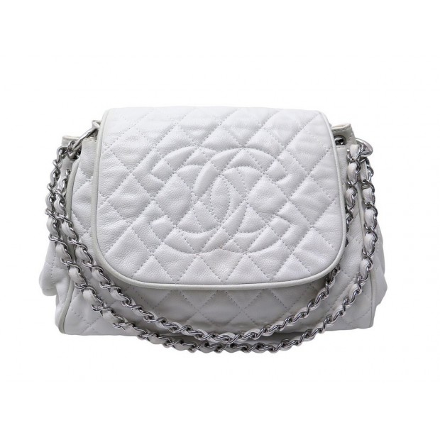 SAC A MAIN CHANEL MATELASSE LOGO CC CUIR CAVIAR BANDOULIERE BLEU CLAIR BAG 7000€