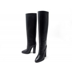 CHAUSSURES YVES SAINT LAURENT BOTTES CLEVELAND 673861 38.5 CUIR NOIR BOOTS 1550€