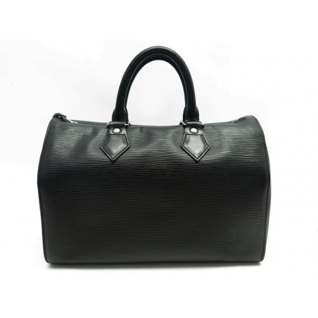 SAC A MAIN LOUIS VUITTON SPEEDY 30 EN CUIR EPI NOIR LEATHER HAND BAG PURSE 1650€