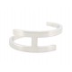 BRACELET HERMES MANCHETTE OUVERTE DESIGN H ARGENT 925 48GR S M 15CM BANGLE 1650€