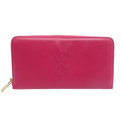 PORTEFEUILLE SAINT LAURENT 352907 ZIPPE LOGO PORTE MONNAIE CUIR WALLET 595€