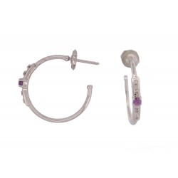 BOUCLES D'OREILLES MAUBOUSSIN CREOLES CAPSULE D'EMOTIONS OR BLANC DIAMANTS 580€