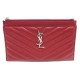 POCHETTE SAINT LAURENT CASSANDRE CUIR ROUGE MATELASSE 504922 POUCH WALLET 375€