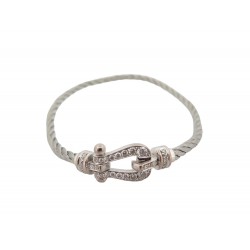 BRACELET FRED MINI FORCE 10 6B0134 OR GRIS 18K MANILLE 34 DIAMANTS STRAP 4070€