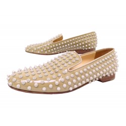 CHAUSSURES MOCASSINS CHRISTIAN LOUBOUTIN DANDELION SPIKE 39.5 CUIR SHOES 1195€