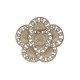 NEUF BROCHE CHANEL CAMELIA & STRASS EN METAL DORE GOLDEN STEEL BROOCH 950€