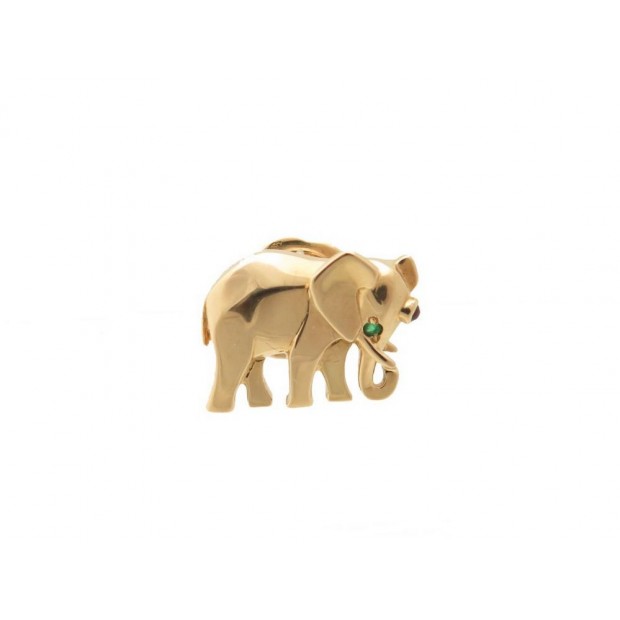 PIN S CARTIER ELEPHANT OR JAUNE EMERAUDE RUBIS 