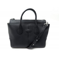 NEUF SAC A MAIN TOD'S DI BAG PM EN CUIR GRAINE NOIR BANDOULIERE HAND BAG 1900€