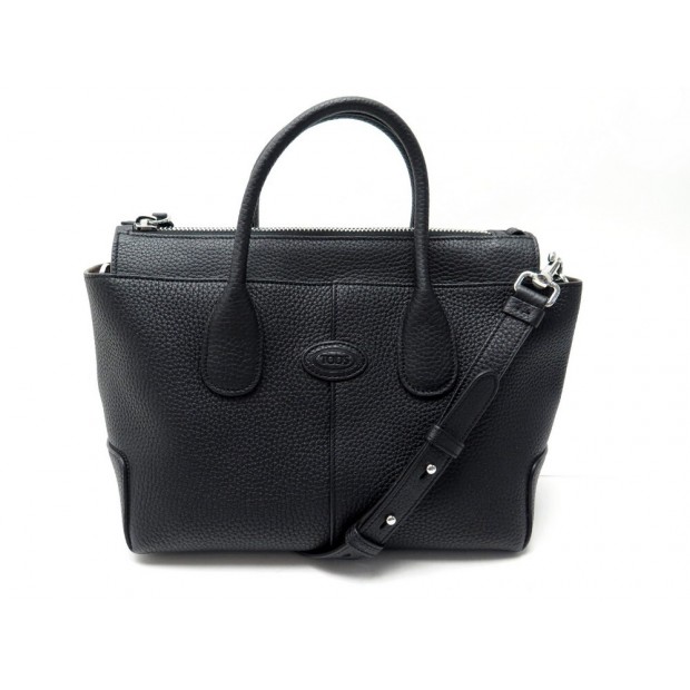 NEUF SAC A MAIN TOD'S DI BAG PM EN CUIR GRAINE NOIR BANDOULIERE HAND BAG 1900€