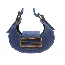 NEUF SAC A MAIN FENDI COOKIE MINI DENIM 8BS065 ALP6 + BOITE BLUE HAND BAG 1350€