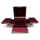 BOITE A BIJOUX E GOYARD AINE A COMPARTIMENTS CUIR BORDEAUX BRAMAH UK JEWELRY BOX