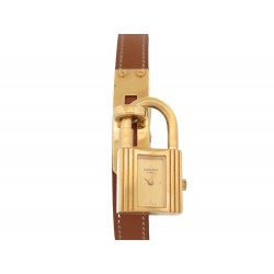 VINTAGE MONTRE HERMES KELLY CADENAS PM 20MM QUARTZ PLAQUE OR GOLD WATCH 2550€