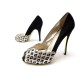 NEUF CHAUSSURES VALENTINO GARAVANI ESCARPINS 39 DAIM NOIR ET CRISTAUX SHOES 690