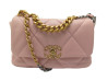 sac a main chanel 19 cuir matelasse rose pink